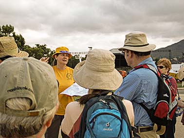 walking group on start of Centennary trail